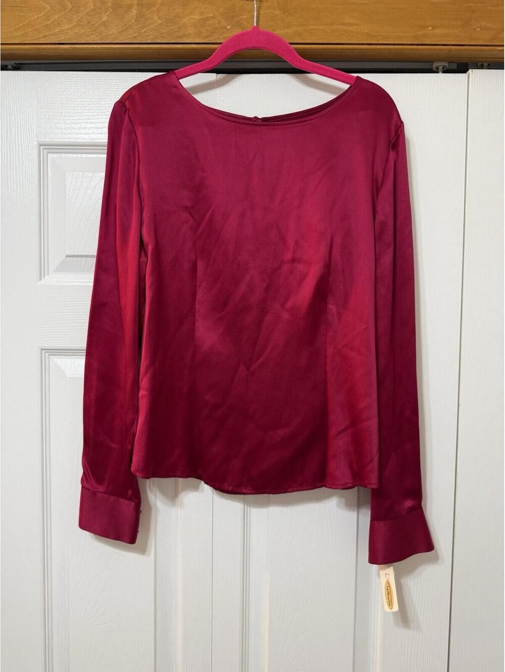 NWT Talbots Washed Silk Blouse – Bright Fuchsia -Women’s Size 10